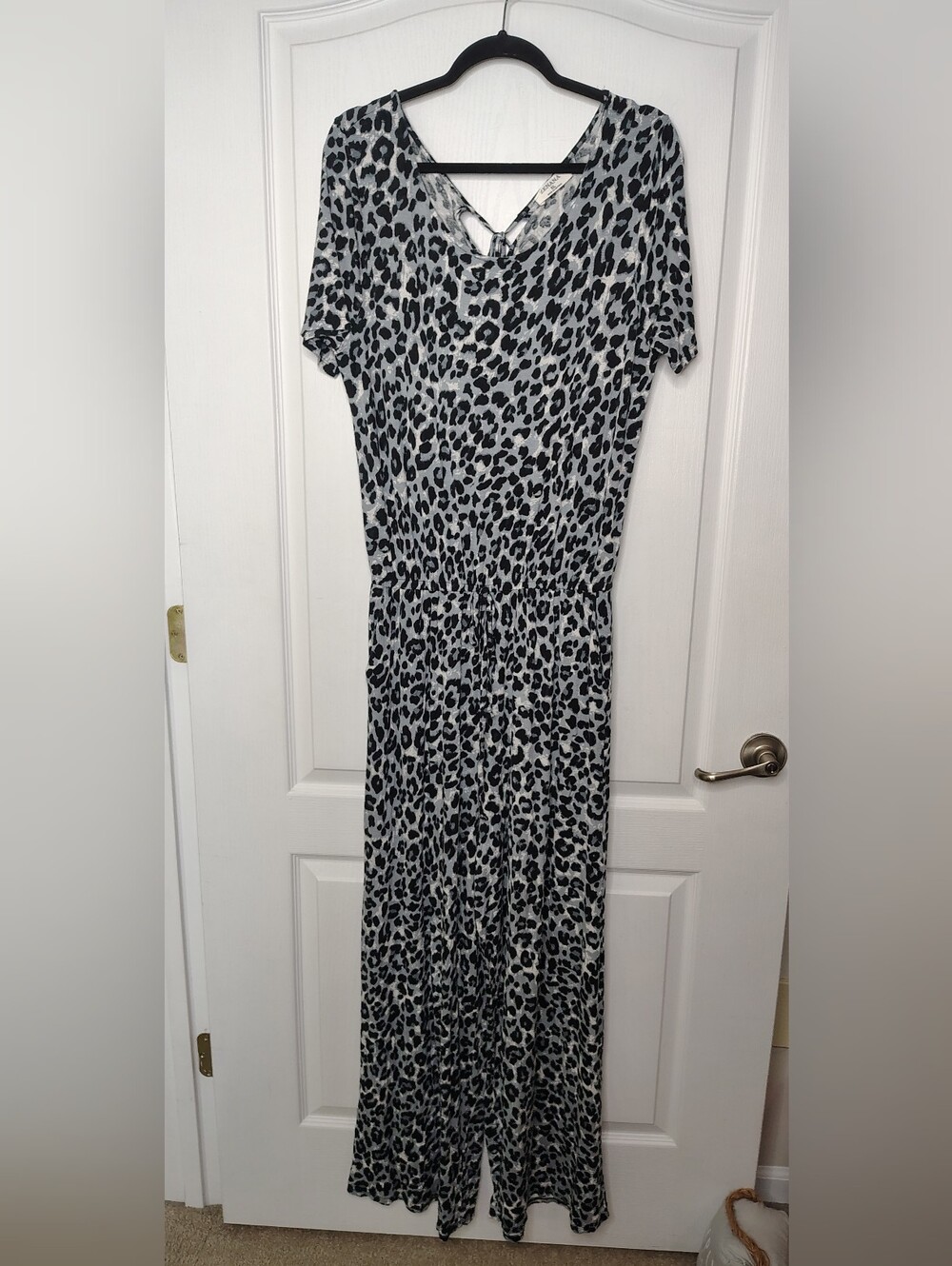 Zenana Outfitters Black and Gray Leopard Print Jumpsuit